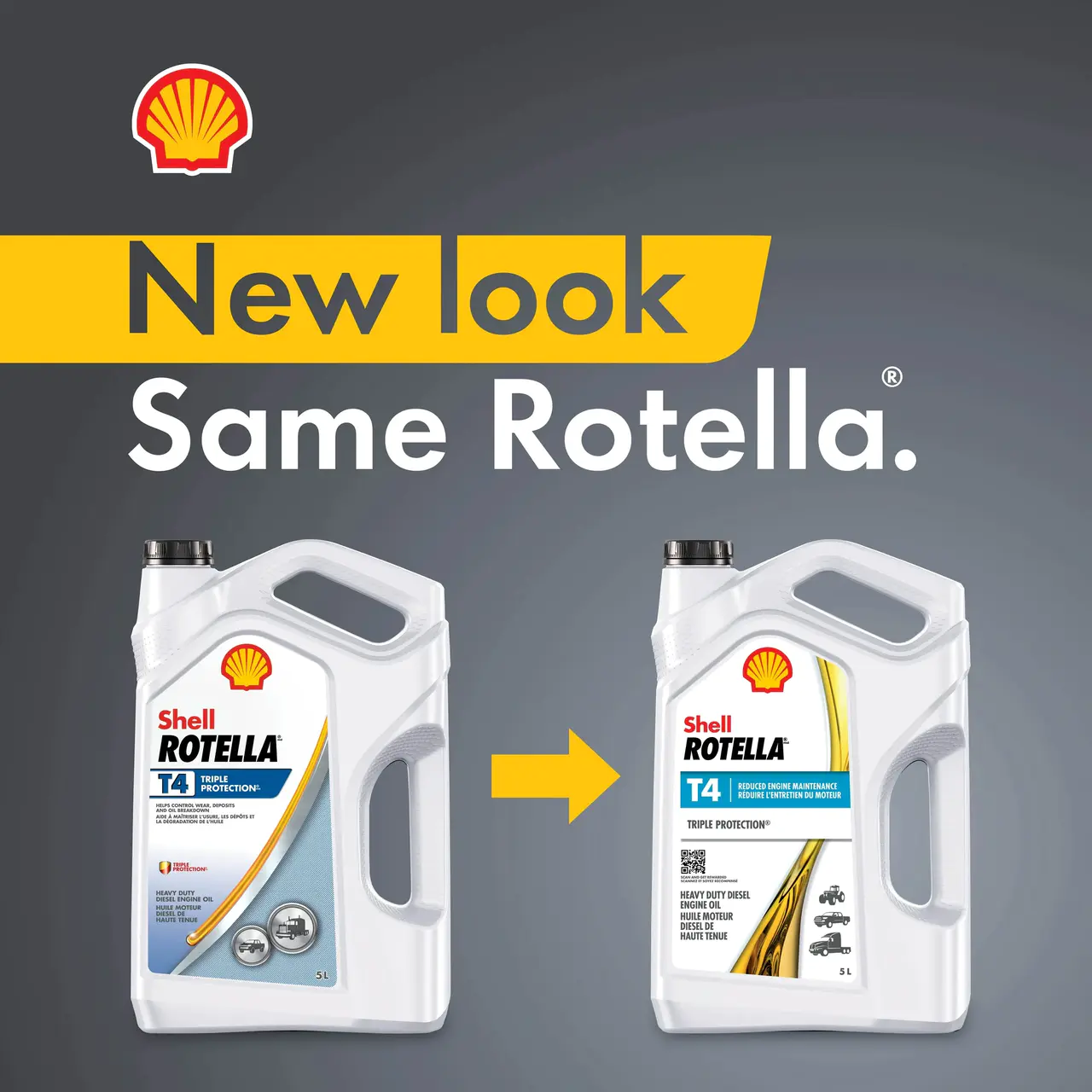 Shell Rotella T4 Triple Protection 15W-40 Diesel Engine Oil, 5 Gallon Pail